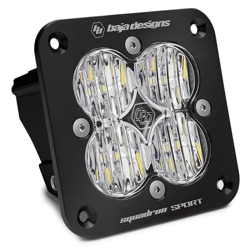 Baja Designs 551005 Squadron Sport Black Wide Cornering Pattern Flush Mount LED Light Pod - Clear