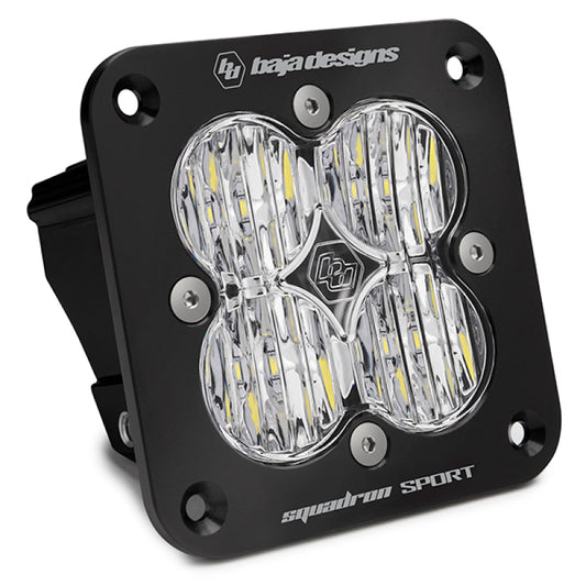 Baja Designs 551005 Squadron Sport Black Wide Cornering Pattern Flush Mount LED Light Pod - Clear