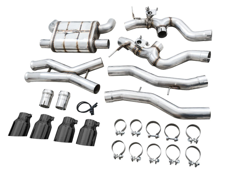 AWE Tuning 3025-42480 AWE SwitchPath Catback Exhaust for BMW G8X M3/M4 - Diamond Black Tips