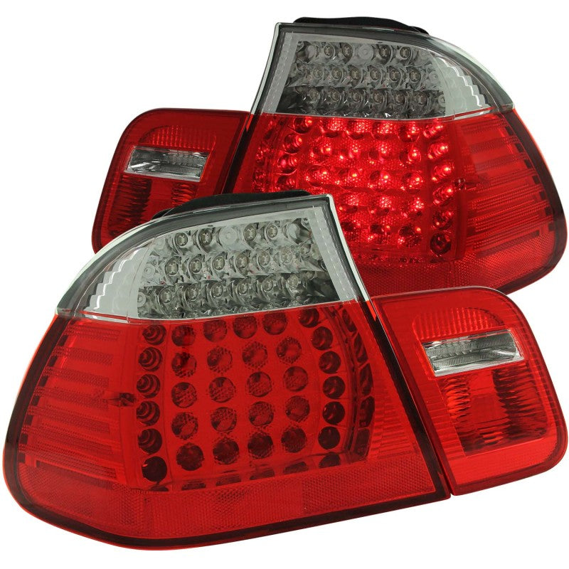 ANZO 321004 1999-2001 BMW 3 Series E46 LED Taillights Red/Clear 4pc