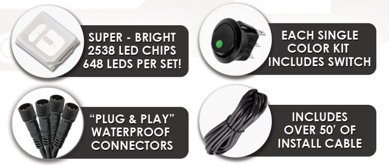 ORACLE Lighting 4228-001 Oracle LED Illuminated Wheel Rings - Double LED - White