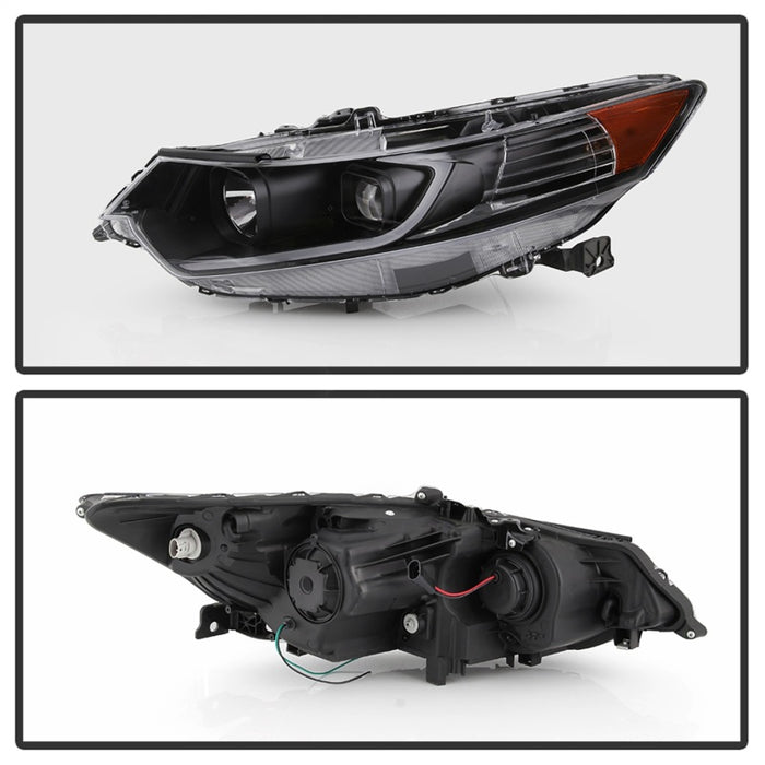 SPYDER 9042218 xTune 09-14 Acura TSX Projector Headlights - Light Bar DRL - Black (PRO-JH-ATSX09-LB-BK)