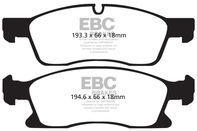 EBC DP41871R 11+ Dodge Durango 3.6 Yellowstuff Front Brake Pads