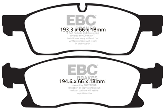 EBC DP41871R 11+ Dodge Durango 3.6 Yellowstuff Front Brake Pads