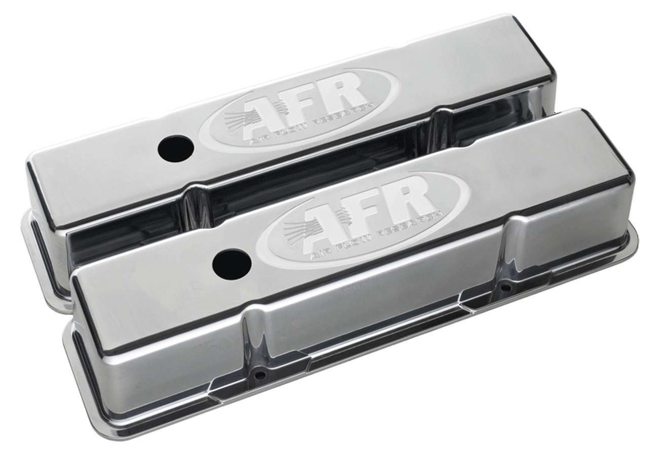 Air Flow Research AFR6704 SBC Tall Alum Valve Cvr Polished w/AFR Logo