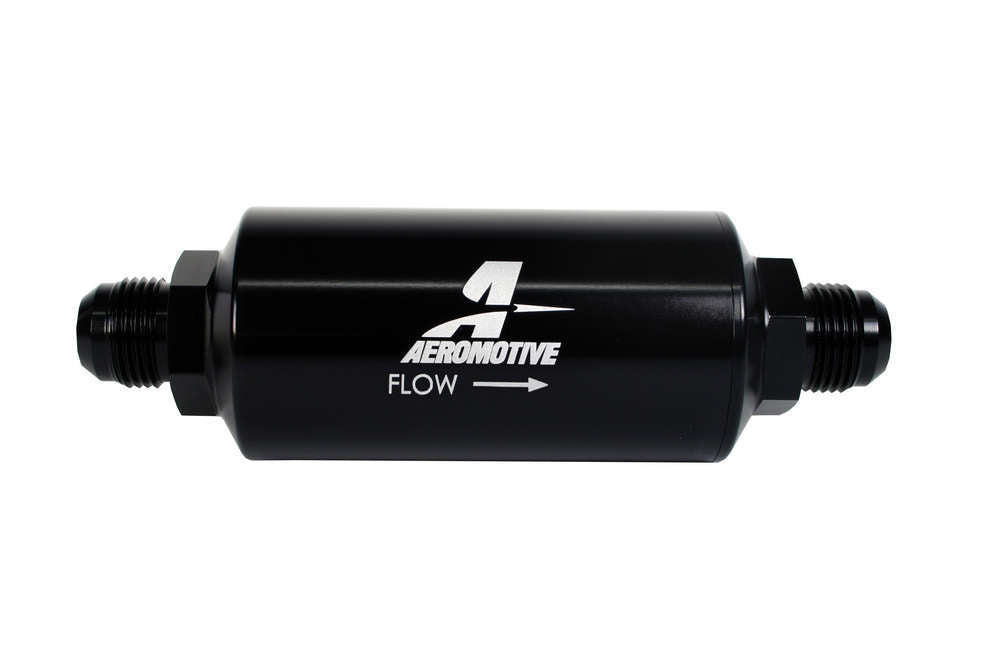 Aeromotive AFS12387 10an Inline Fuel Filter 10 Micron 2in OD Black