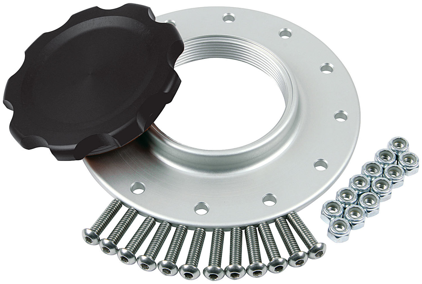 Allstar Performance ALL40136 Fuel Cell Cap and Bung RCI/JAZ 12-Bolt Black