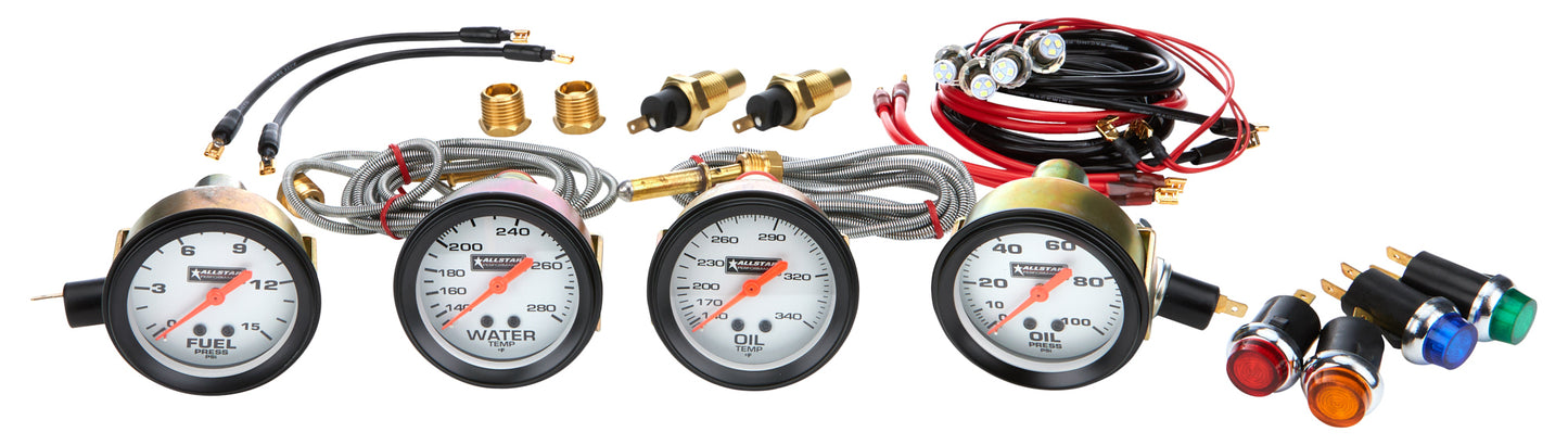 Allstar Performance ALL80083 4 Gauge Kit OP/WT/OT/FP NO PLATE