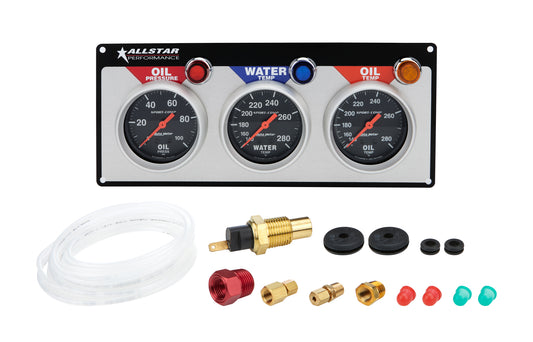 Allstar Performance ALL80112 3 Gauge Panel A/M OP/WT/OT Sport-Comp