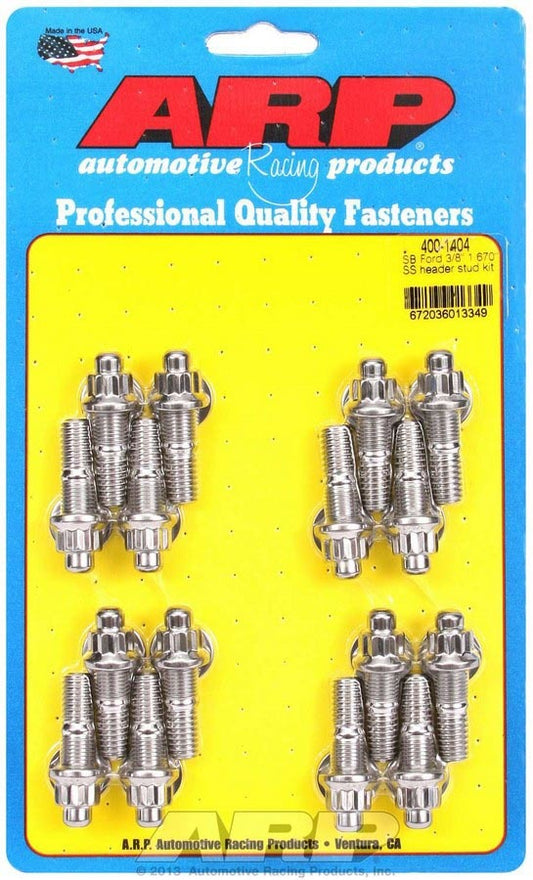 Arp ARP400-1404 S/S Header Stud Kit - 3/8in x 1.670in OAL (16)