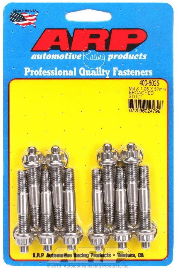 Arp ARP400-8025 S/S Stud Kit - (10) M8 x 1.25in x 57mm