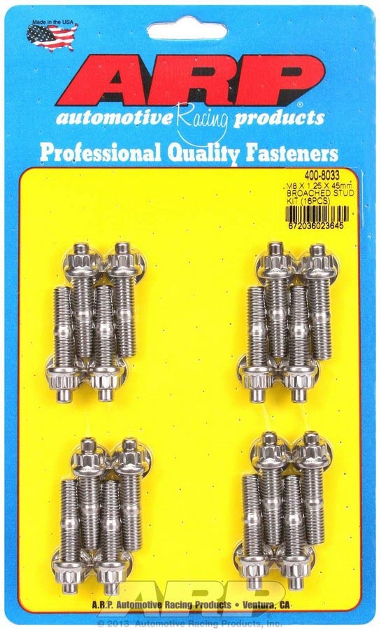Arp ARP400-8033 S/S Stud & Nut Kit (16) 8mm x 1.25in x 45mm