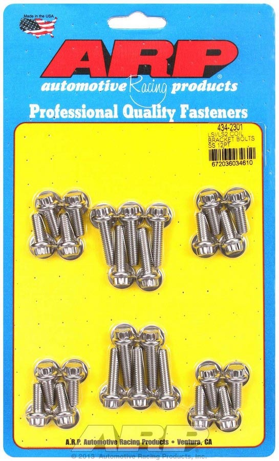 Arp ARP434-2301 S/S Coil Bracket Bolt Kit - 12pt. LS1/LS2