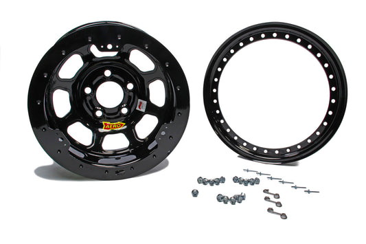 Aero Race Wheels ARW53-104720B 15x10 2in 4.75 Black Beadlock