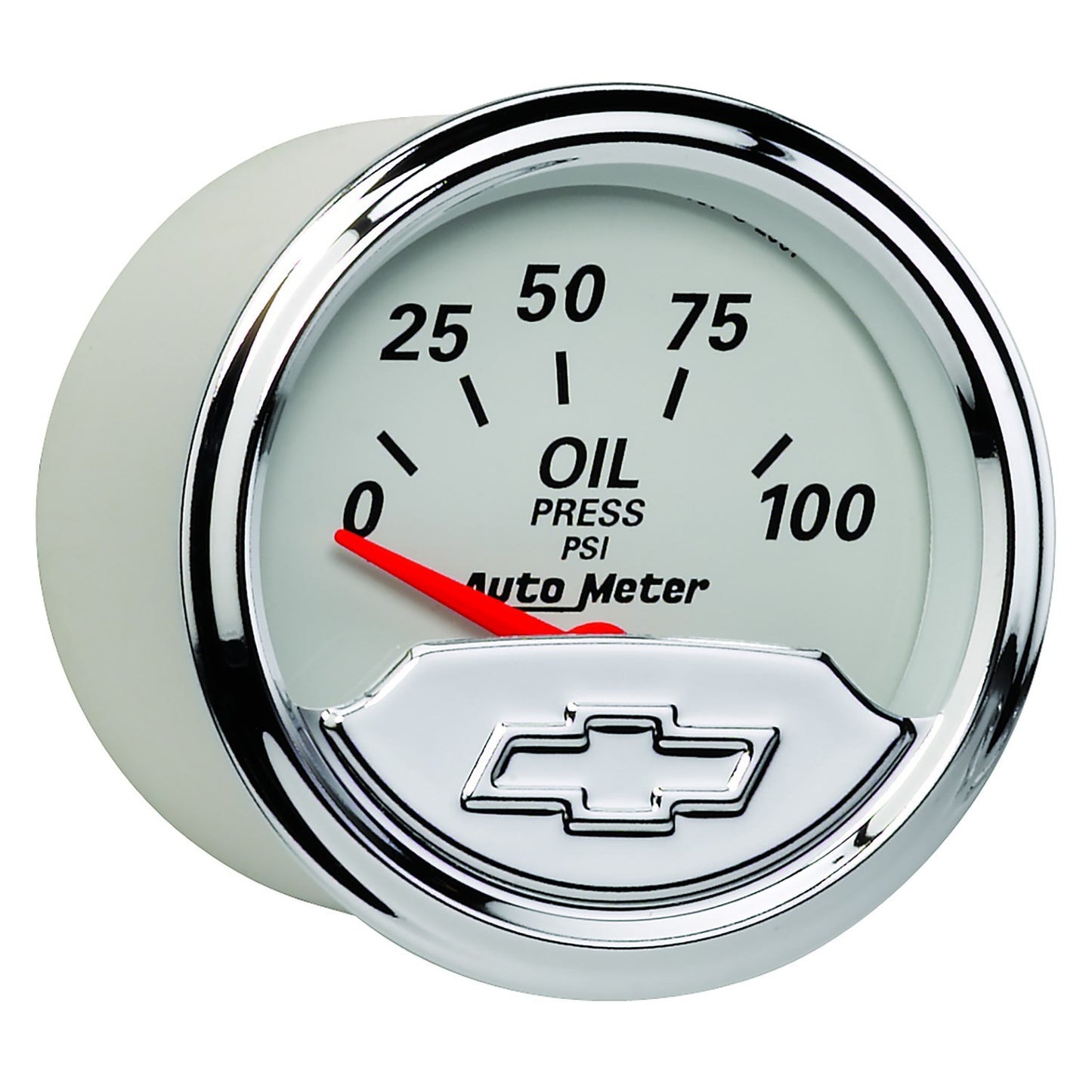 AutoMeter 1327-00408 Autometer Chevy Vintage Bowtie 2-1/16in 0-100PSI Electronic Oil Pressure Gauge