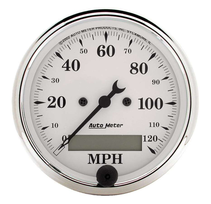 Autometer ATM1688 Old Tyme White 3 1/8in 120MPH Elec. Speedo