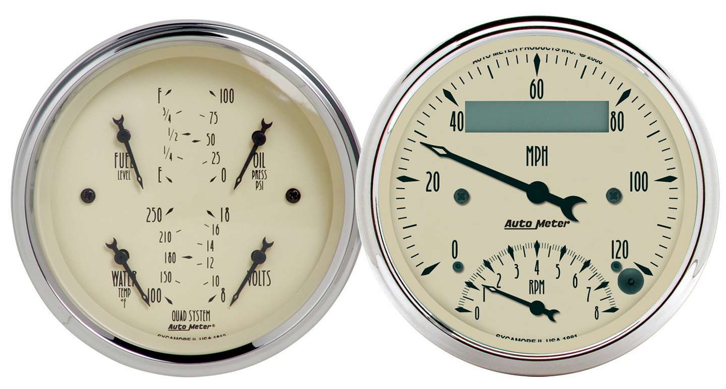 Autometer ATM1820 3-3/8in A/B Quad/Speedo/Tach Combo