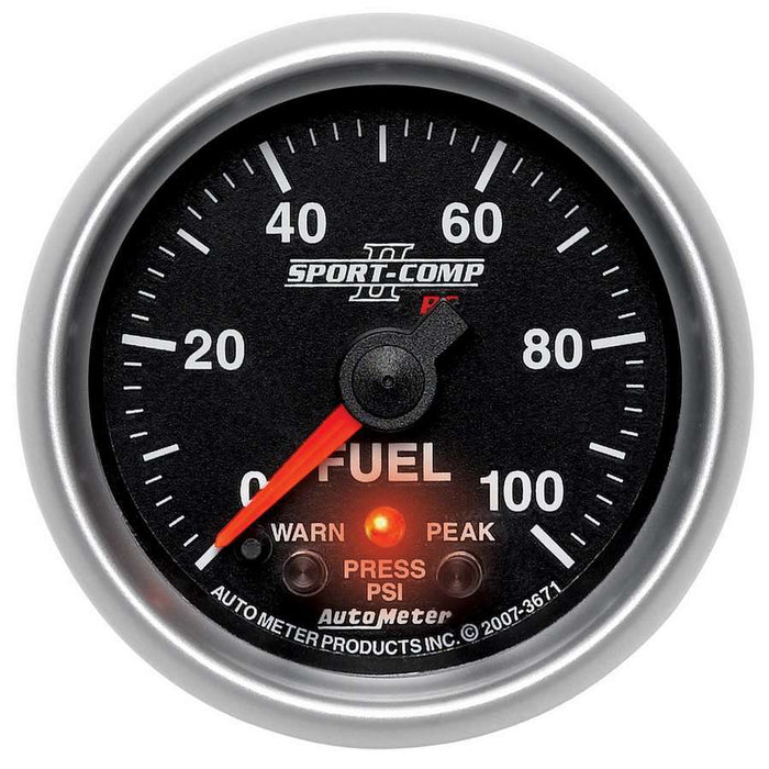 Autometer ATM3671 2-1/16 S/C II Fuel Press Gauge - 0-100psi