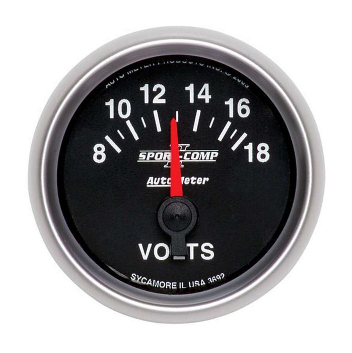 Autometer ATM3692 2-1/16in S/C II Voltmeter 8-18