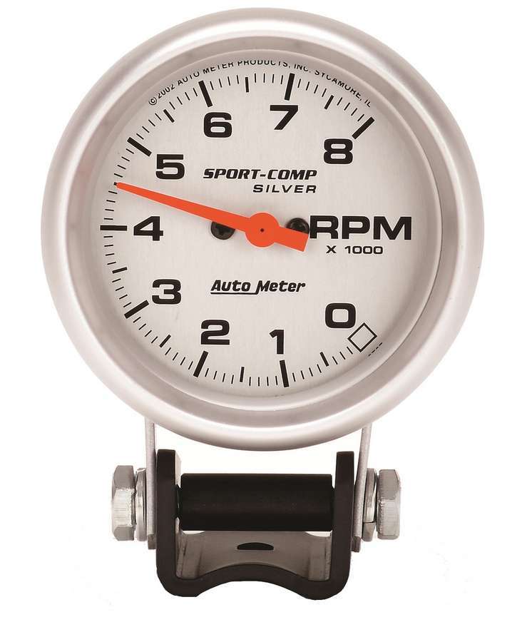 Autometer ATM3707 Sport Comp 2 5/8in Silver Tach 8000 RPM