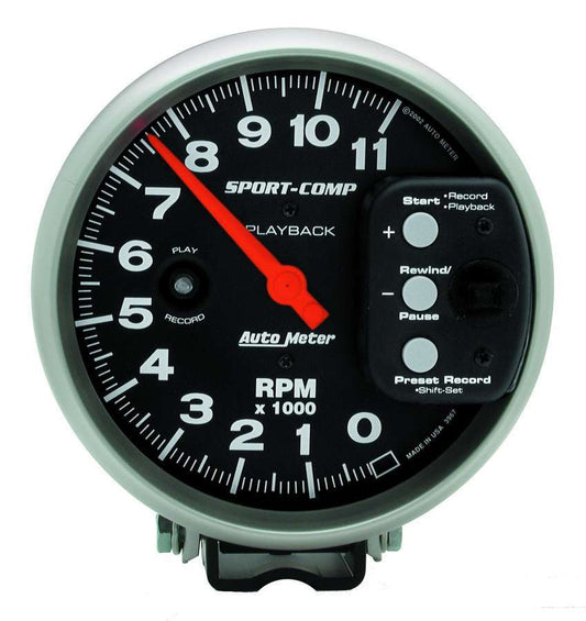 Autometer ATM3967 5in S/C 11000 RPM Playback Tach