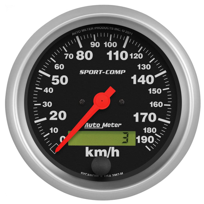 Autometer ATM3987-M 3-3/8 S/C 190KPH Speedo - Electric