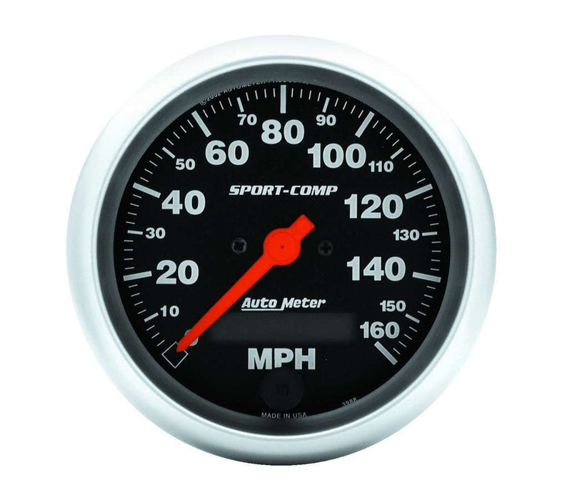 Autometer ATM3988 3-3/8in S/C Electric Speedo - 160MPH