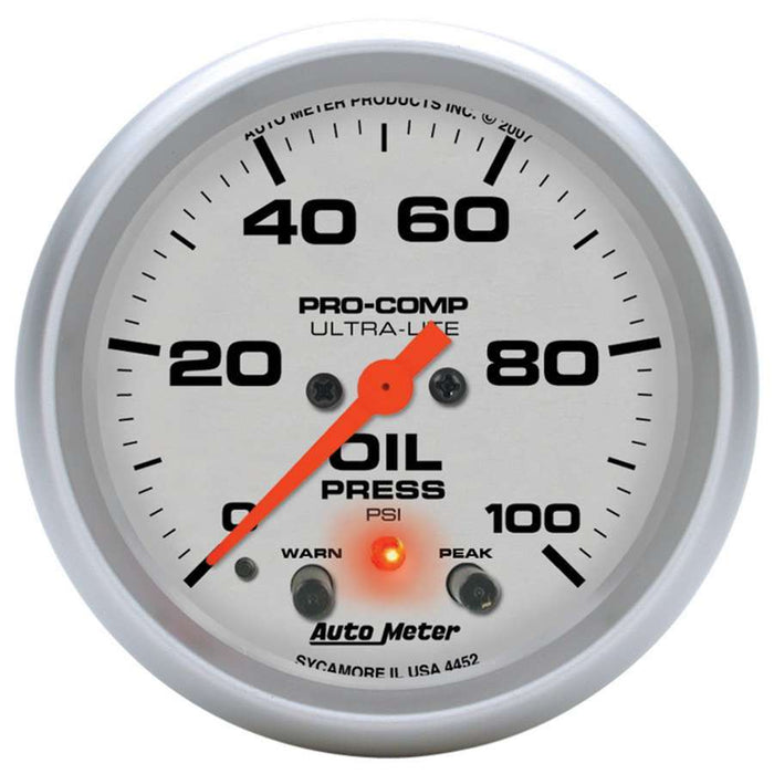 Autometer ATM4452 2-5/8in U/L Oil Pressure Gauge w/Peak & Warning