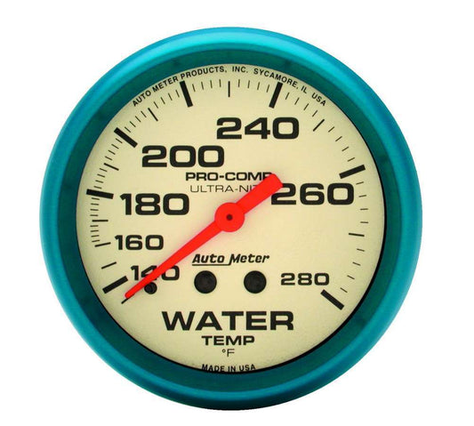 Autometer ATM4531 2-5/8 Ultra-Nite Water Temp Gauge 140-280