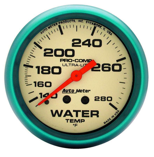 Autometer ATM4535 2-5/8 Ultra-Nite Water Temp Gauge 140-280