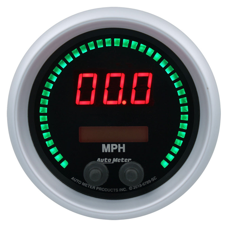 Autometer ATM6789-SC 3-3/8 Speedometer 260mph Elite Digital SC Series