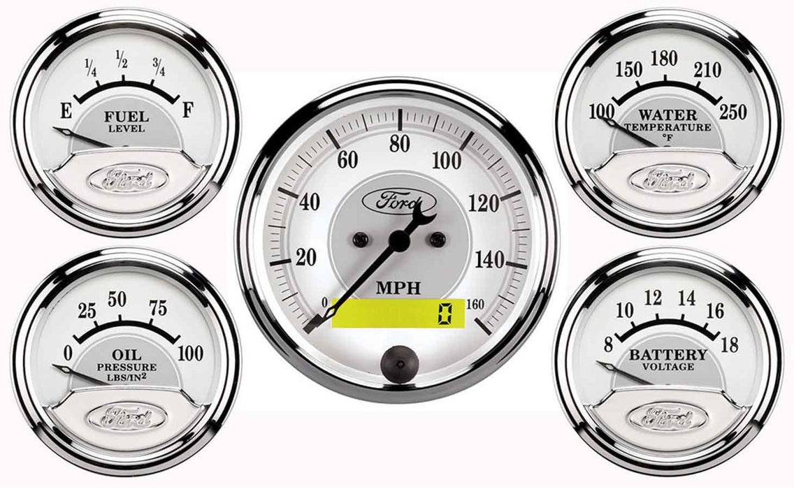 Autometer ATM880087 Ford Racing 5 Gauge Kit - White Face