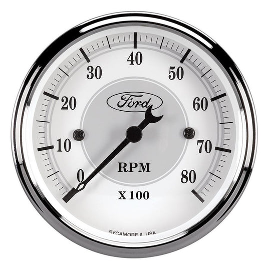 Autometer ATM880088 Ford Racing Tach - 3-1/8 In-Dach - White Face
