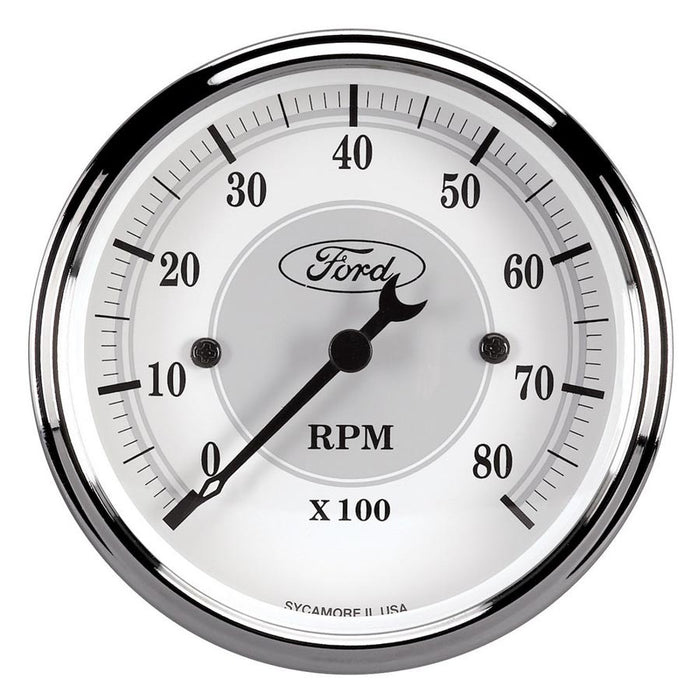 Autometer ATM880088 Ford Racing Tach - 3-1/8 In-Dach - White Face