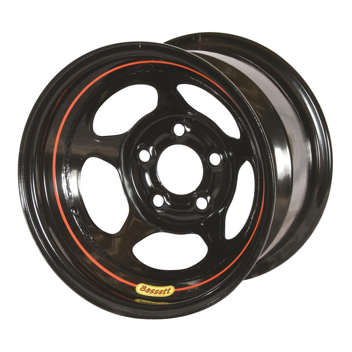 Bassett BAS50L53 Wheel 15in x 10in 3in BS 5x5 Black Inertia