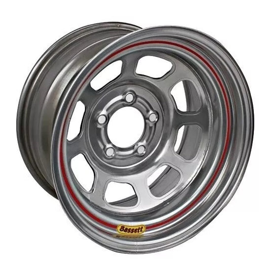 Bassett BAS57SF375S Wheel 15x7 5x4.5 3.75in BS Silver Spun