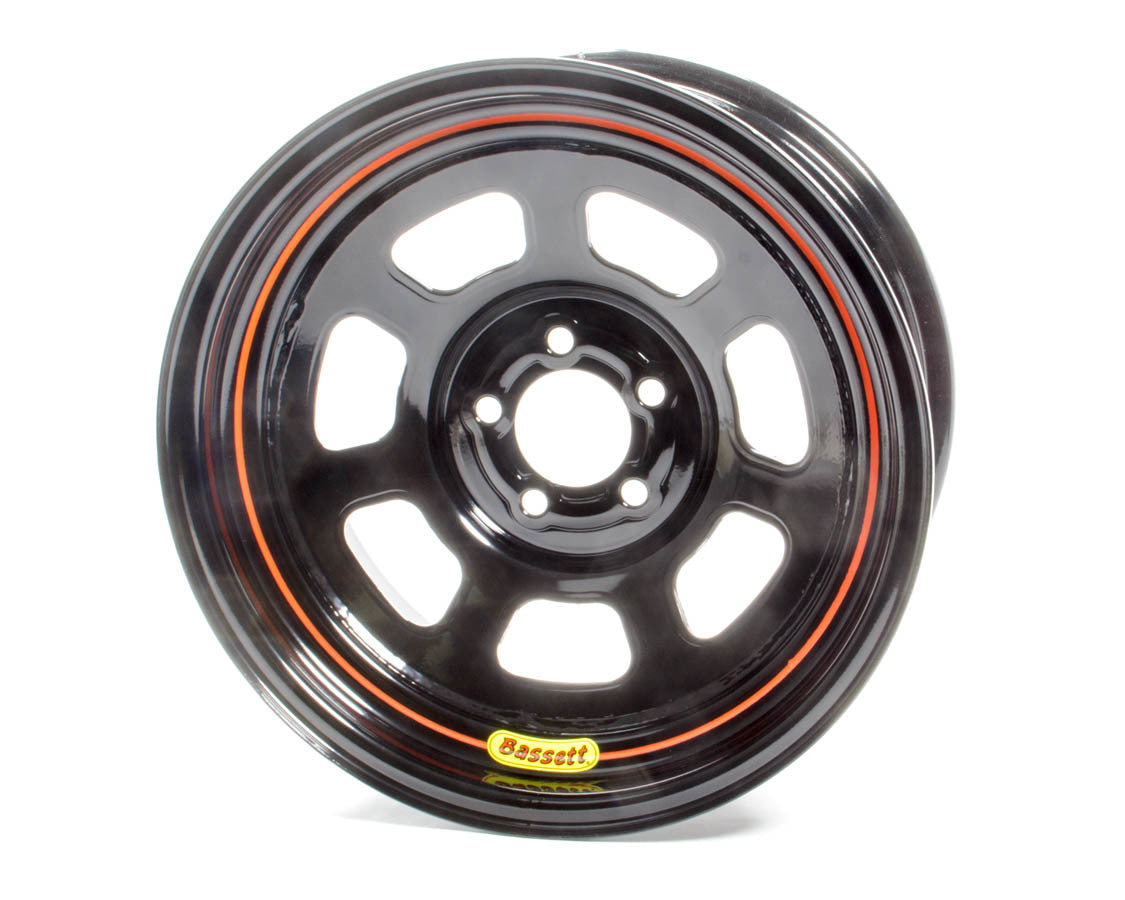 Bassett BAS57SN4 Wheel 15x7 5x100mm D- Hole 4in BS Black