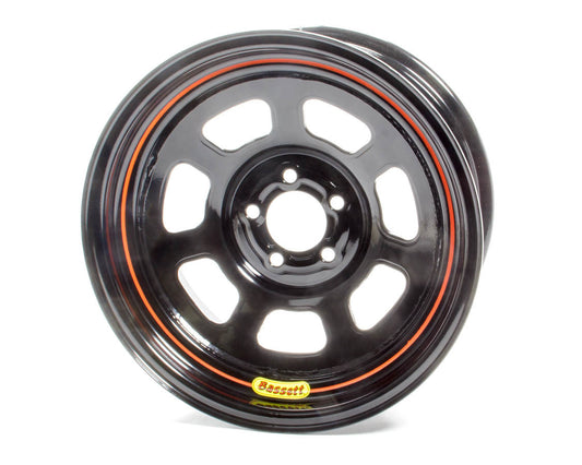 Bassett BAS57SN4 Wheel 15x7 5x100mm D- Hole 4in BS Black
