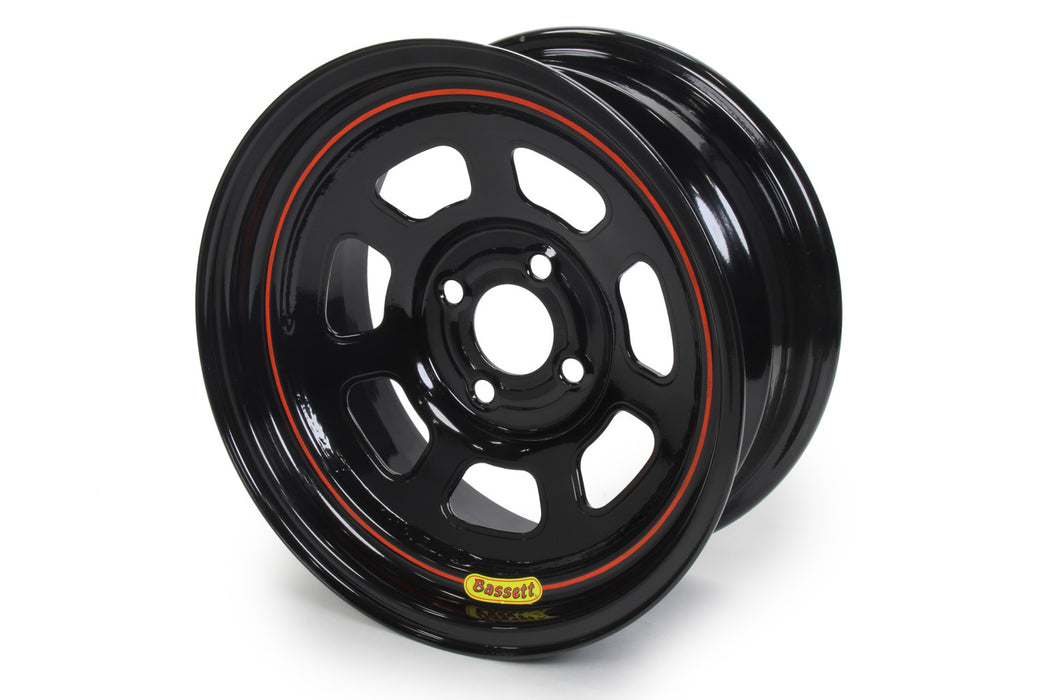 Bassett BAS57SP4 15x7 4x4.25 4in BS D-Hole Lite Black