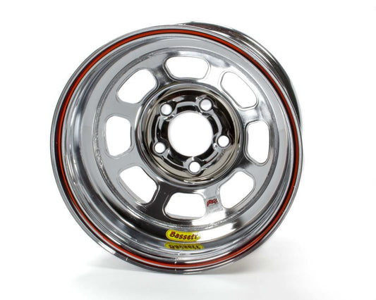 Bassett BAS58D52IRBC 15x8 IMCA Wheel Rev. Bell D-Hole Chrome