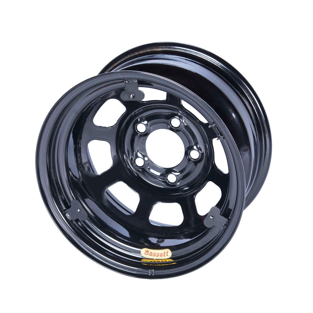 Bassett BAS58D53IRING 15x8 IMCA Wheel D-Hole Black 5x5 w/ Tabs