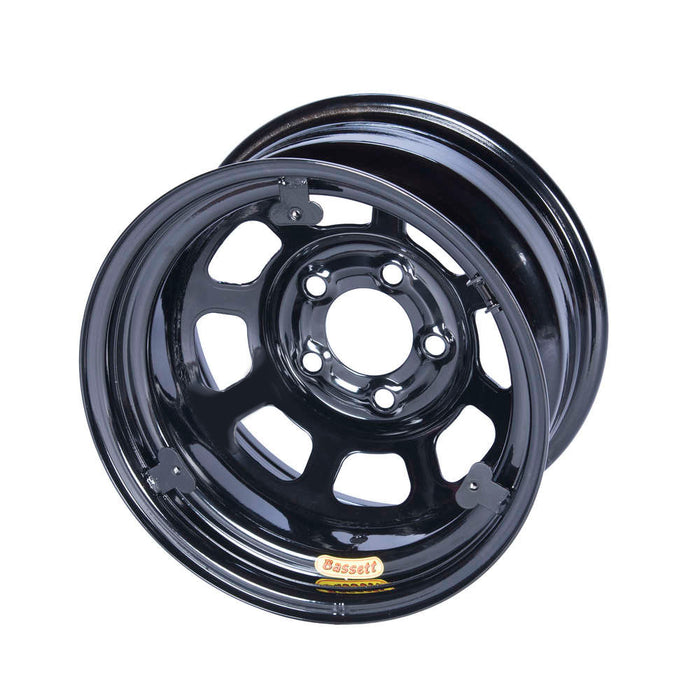 Bassett BAS58D53IRING 15x8 IMCA Wheel D-Hole Black 5x5 w/ Tabs