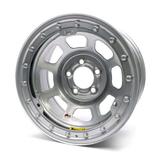 Bassett BAS58D53ISLK 15X8 IMCA B/Lock Wheel D-Hole Silver 5x5