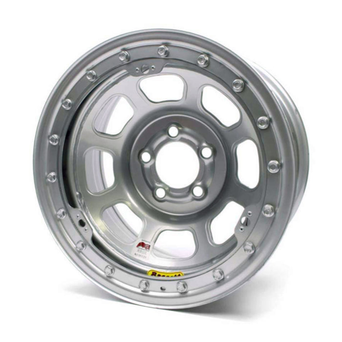 Bassett BAS58DF2ISLK 15X8 IMCA B/Lock Wheel D-Hole Silver 5x4.50
