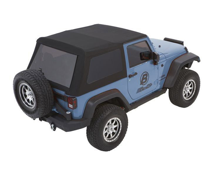 Bestop BES54922-17 Trektop NX Glide Black Twill 07- Wrangler 2Dr