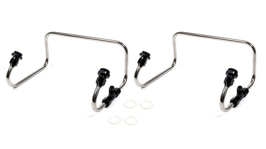 The Blower Shop BLS4372-AB Dual Inlet Fuel Line Kit Holley 4150 Black Anod.