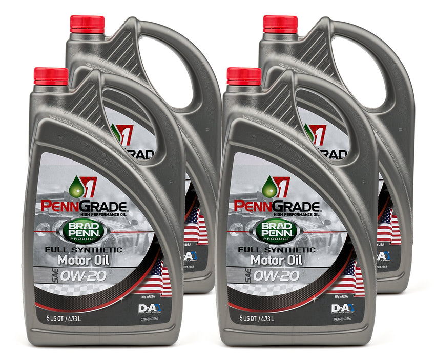 Penngrade Motor Oil BPO71700-4 0w20 SAE Full Synthetic Oil Case 4x5 Qt Bottle