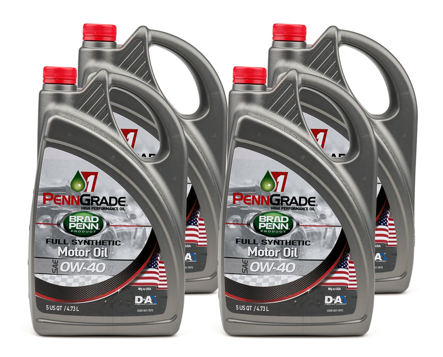 Penngrade Motor Oil BPO71720-4 0w40 SAE Full Synthetic Oil Case 4x5 Qt Bottle