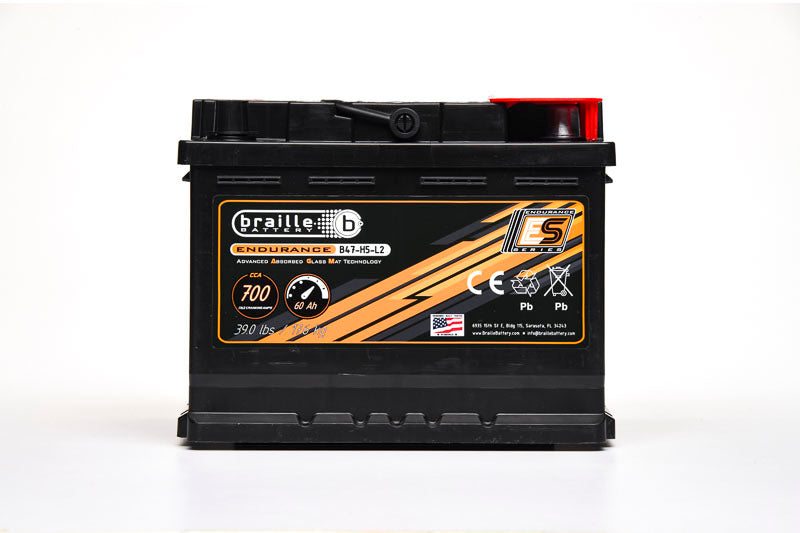 Braille Auto Battery BRBB47-H5-L2 47-H5-L2 Endurance AGM Battery 700 CCA