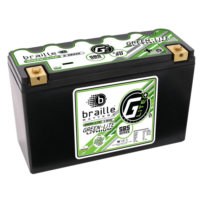 Braille Auto Battery BRBG-SBS30 Green-Lite Lithium G-SBC30 Battery 947 Amps